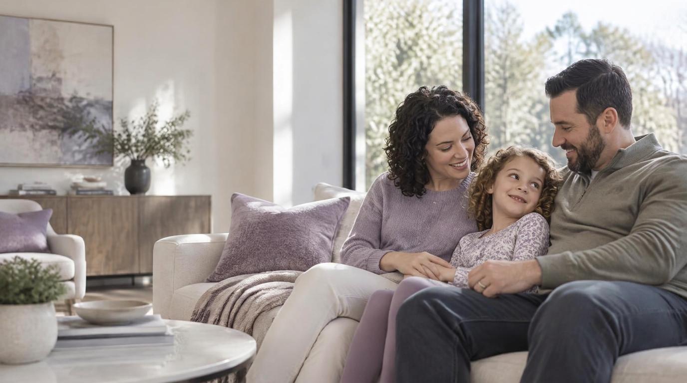 Family spending time together at home